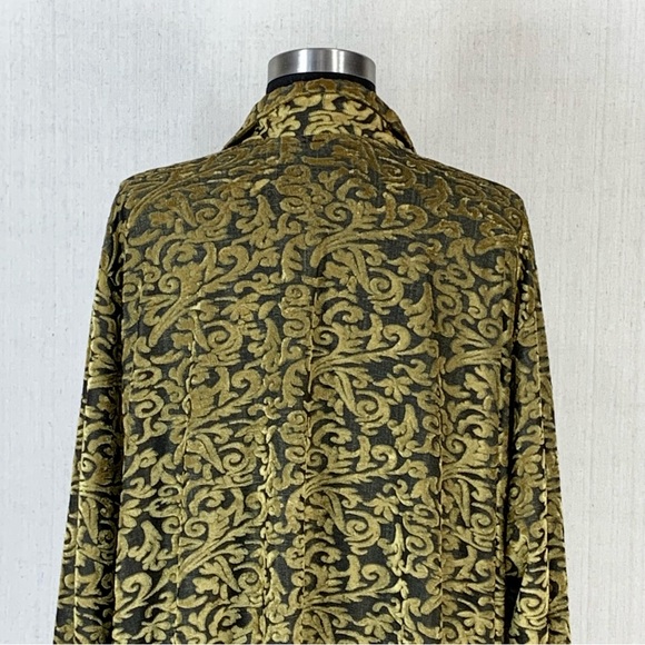 Diane Von‎ Furstenberg~Women's Velvet Scroll Long Sleeve Button Up Blouse~Sz 3X - Picture 9 of 12